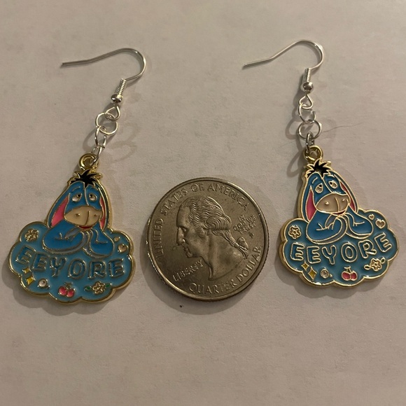 Eeyore Blue and Gold Earrings - Picture 1 of 1